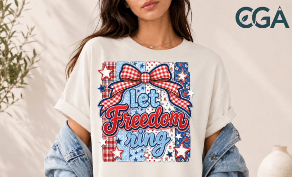 Freedom Ring Patriotic Summer Bow Png