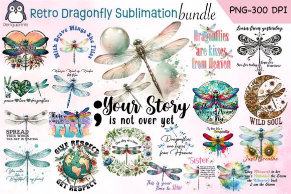 Retro Dragonfly Sublimation Bundle: A Comprehensive Design Collection