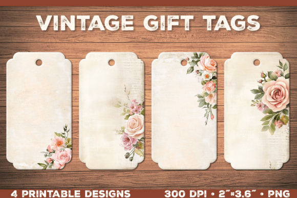 Shabby Chic Roses Printable Gift Tags
