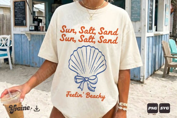 Summer Preppy SVG PNG Feelin Beachy: Retro Coquette Design Asset