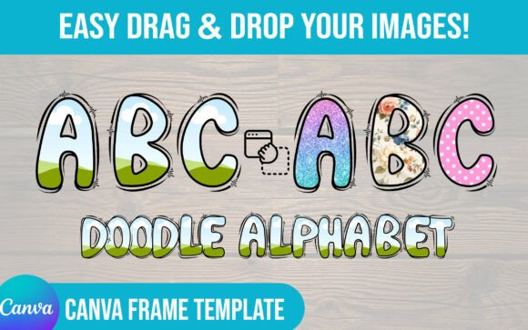 Valentine Canva Frame Doodle Alphabet