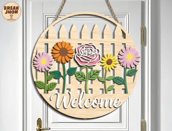 Welcome Garden Door Hanger SVG